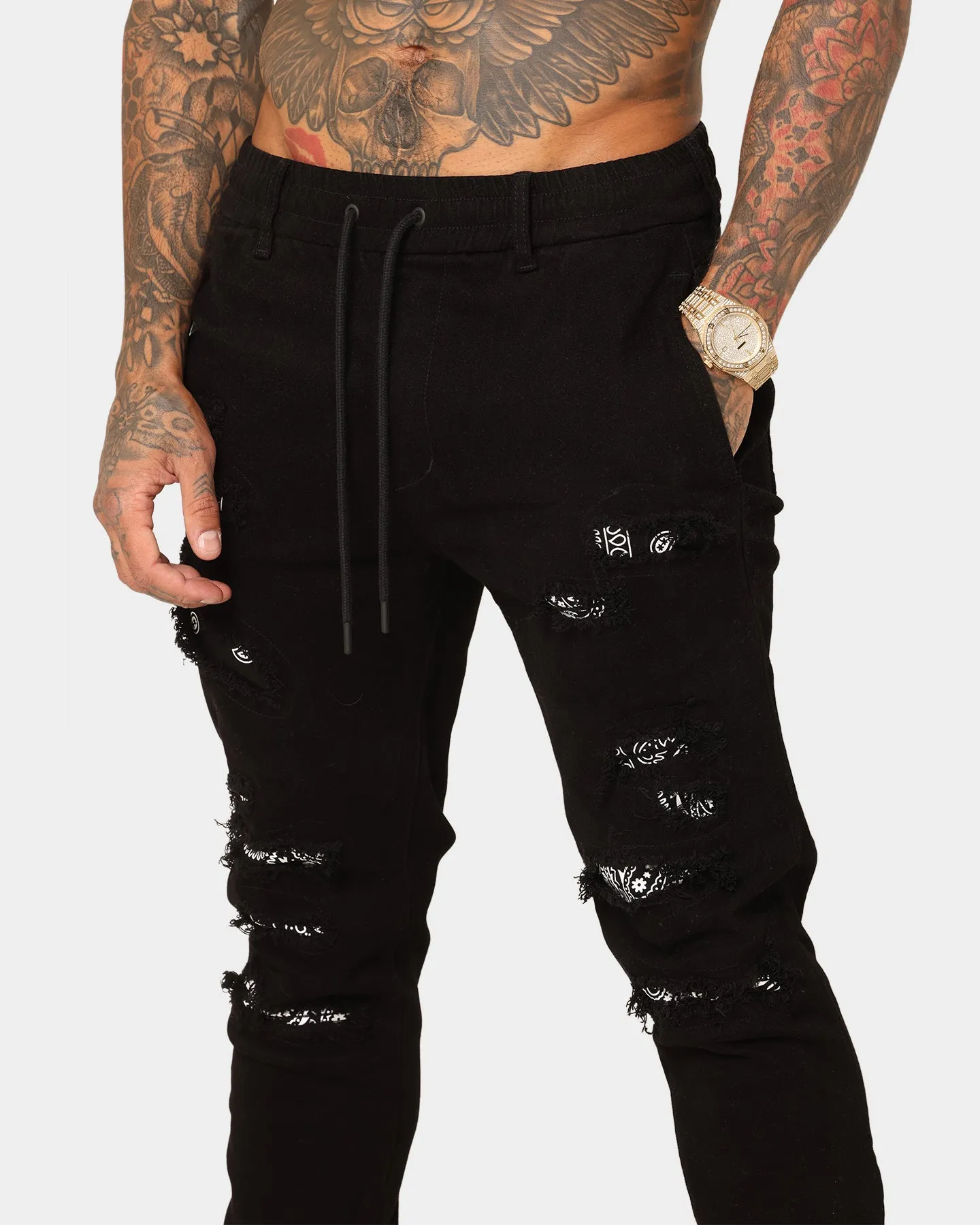 Saint Morta Bandana Summum Joggers Black/White