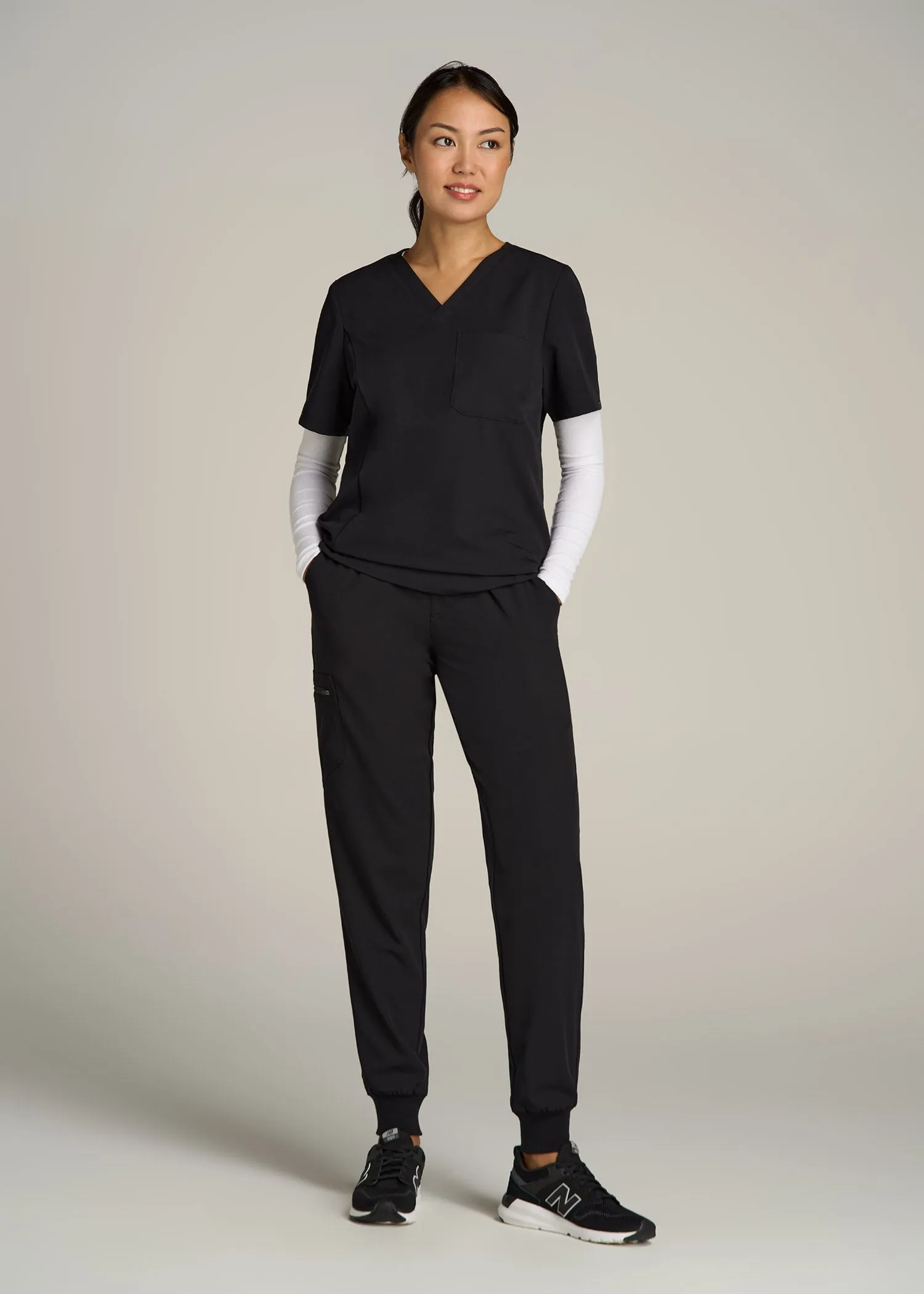 Scrub Joggers for Tall Women in Black