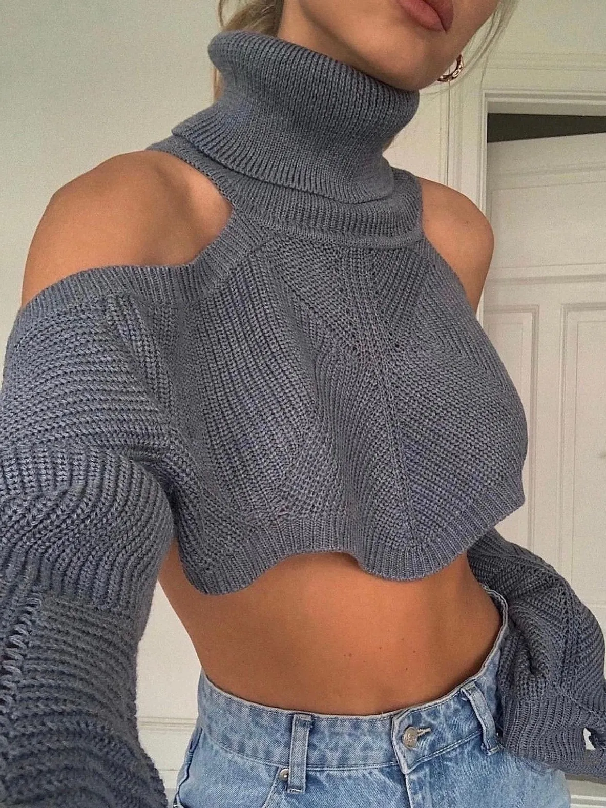 Seanna High Neck Crop Sweater