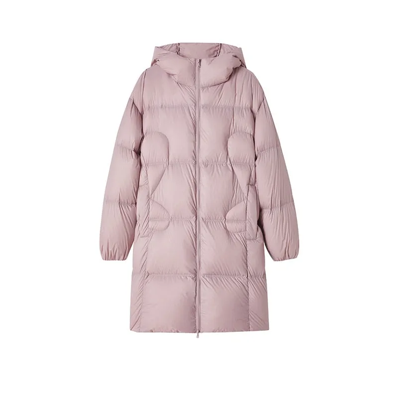 SEMIR Lightweight Down Jacket Women Mid-Length Coat Light Weight Down Winter New 90 Velvet Winter Thick