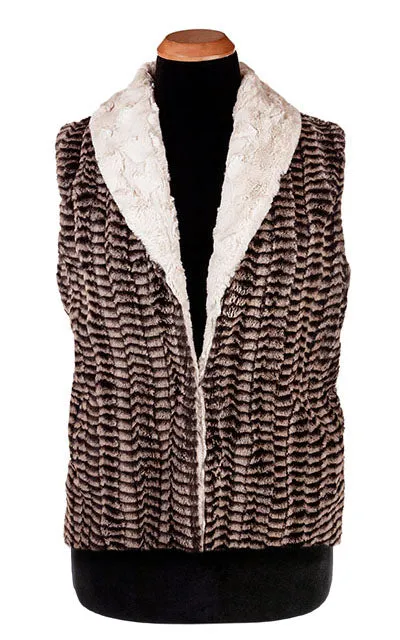 Shawl Collar Vest - Luxury Faux Fur in 8mm