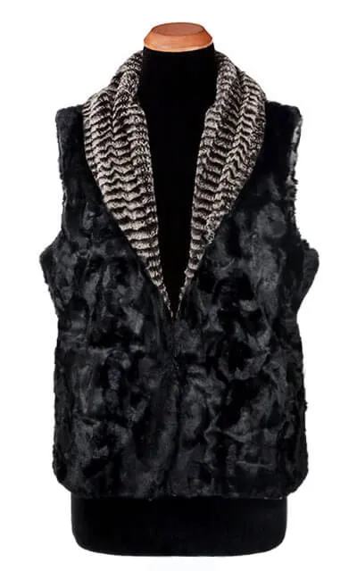 Shawl Collar Vest - Luxury Faux Fur in 8mm