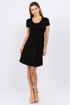 Short Sleeve Babydoll Dress with Pockets