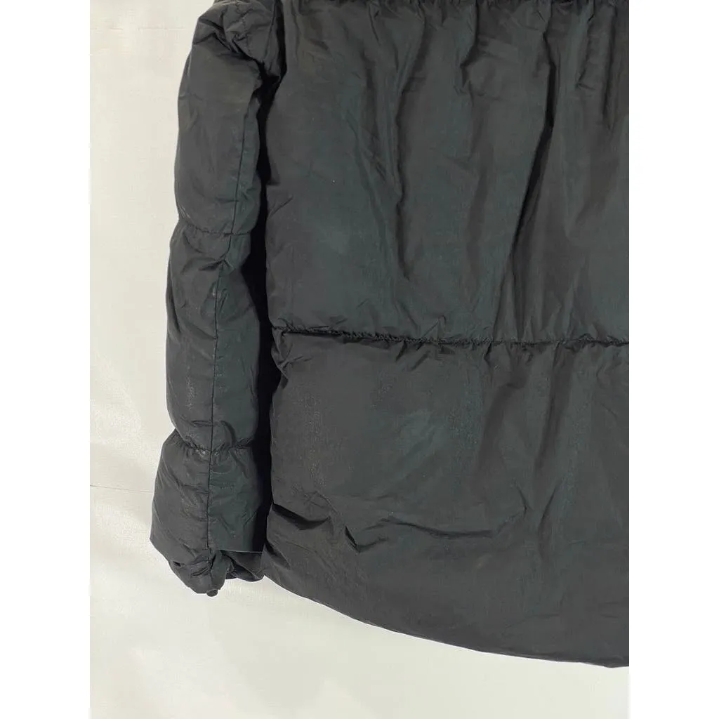 STONE ISLAND Men's Black Crinkle Reps Regular-Fit Zip-Up Puffer Jacket SZ XL