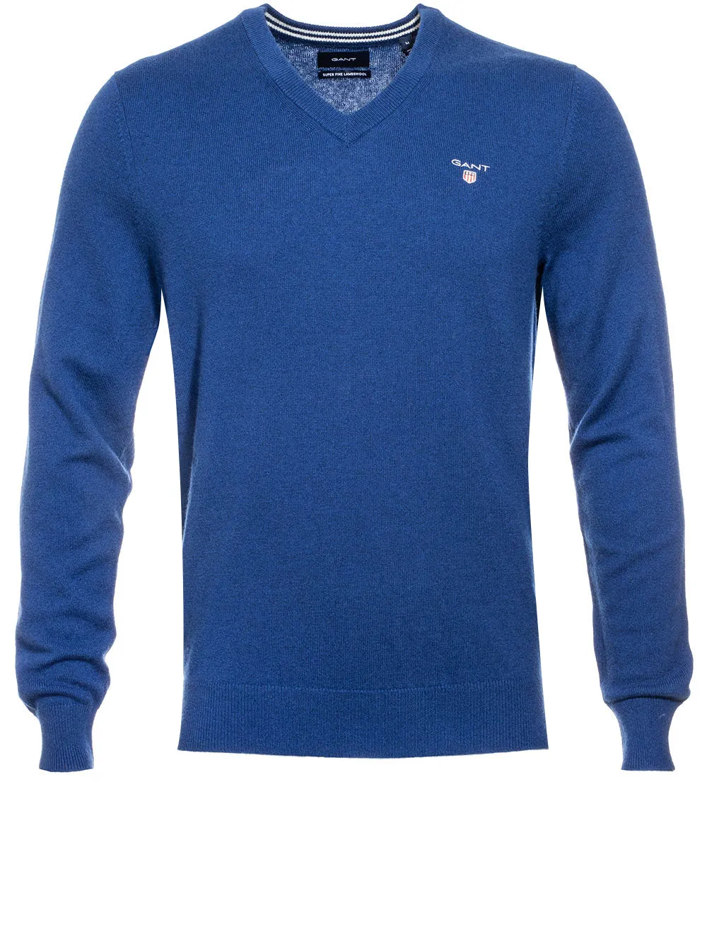 Super Fine Lambswool V-Neck Sweater College Blue