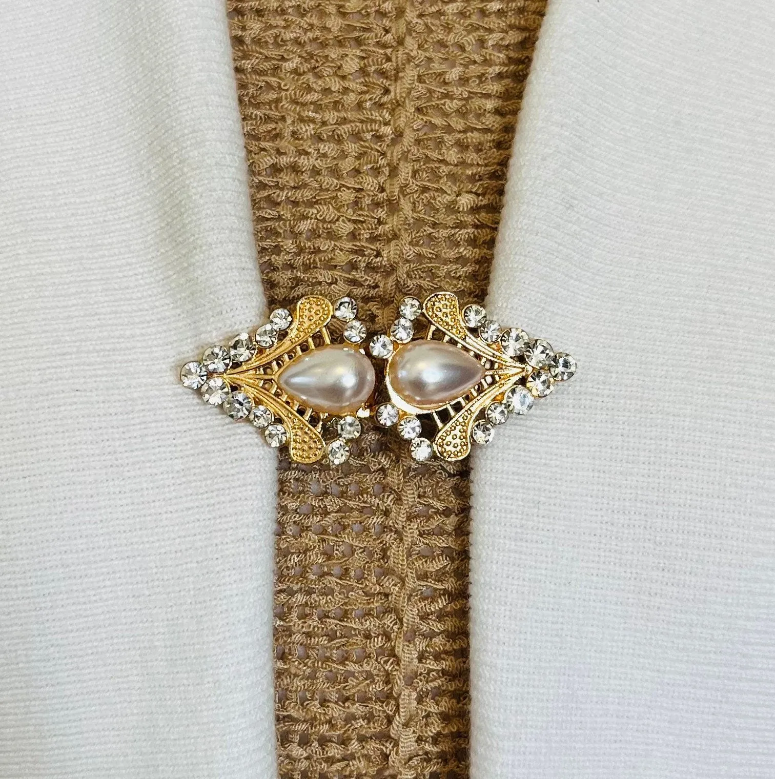 Sweater Clips Pearl Sweater Clip Rhinestone Gold Cosplay Clips Cloak Clasps Jewelry Gift Gifts for Her by Fabulici