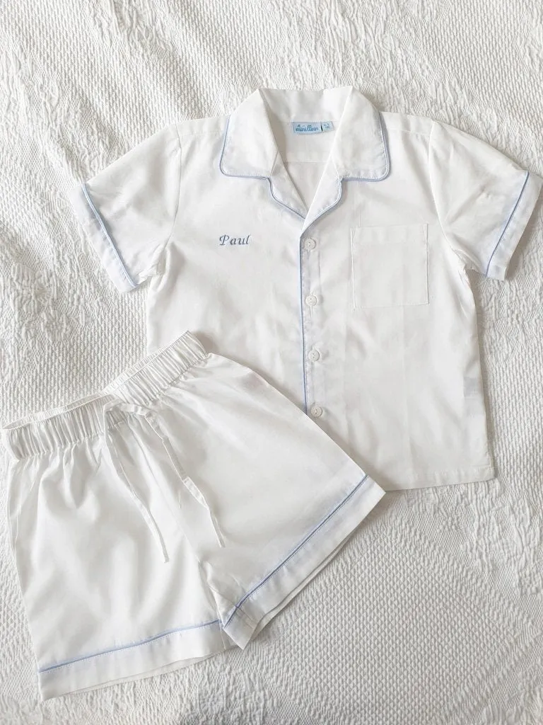 Traditional Blue Piping Cotton Pyjama’s