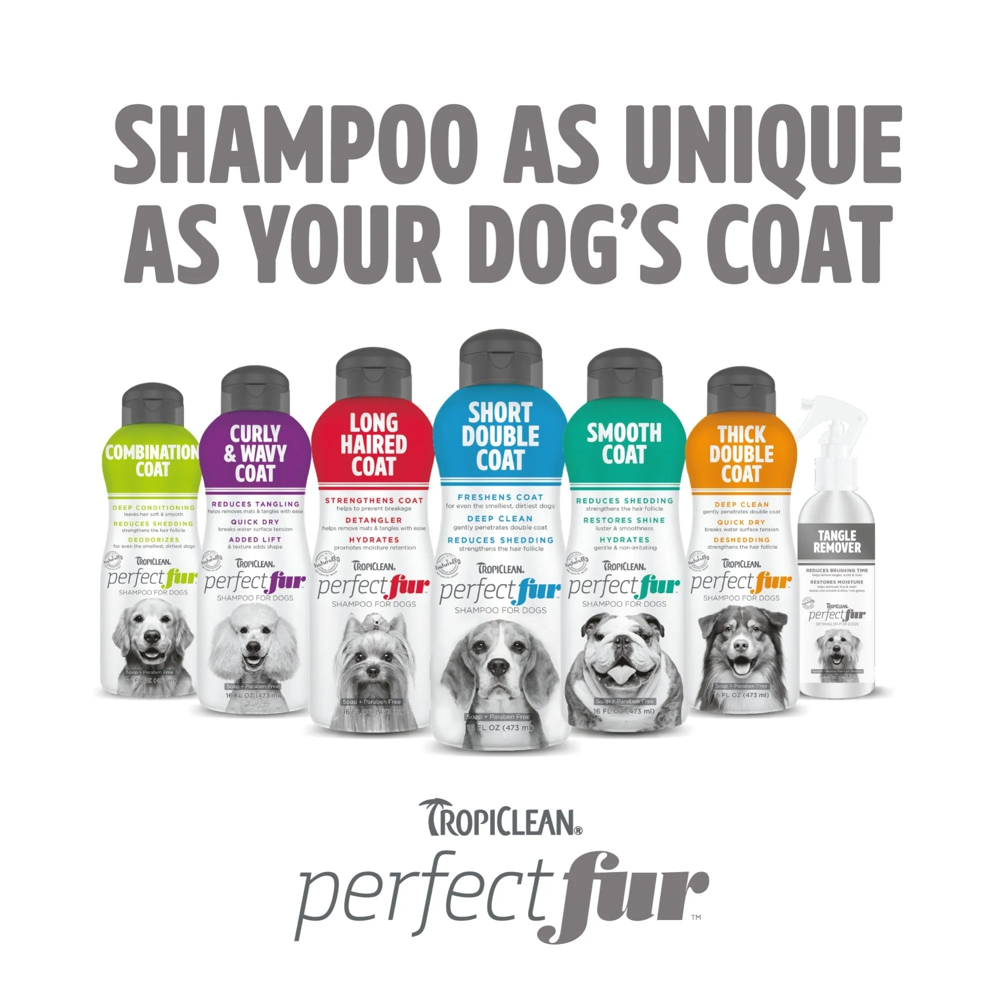 Tropiclean Perfectfur - Short Double Coat - Dog Shampoo