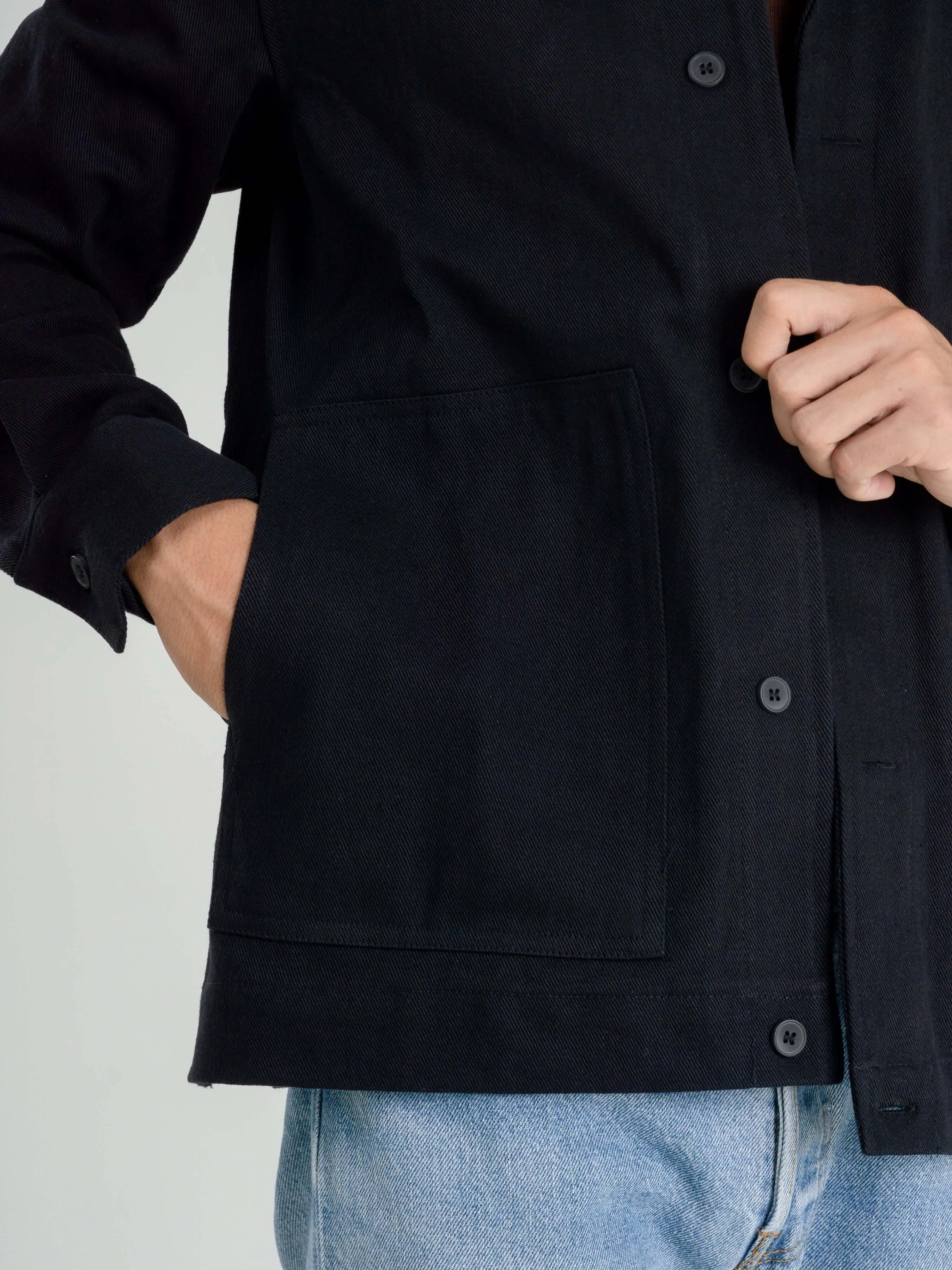 Twill Work Jacket - Black