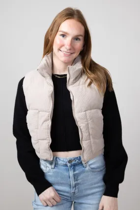 Waffle Corduroy Puffer Vest for Women in Atmosphere | 55252-ATMOSPHERE