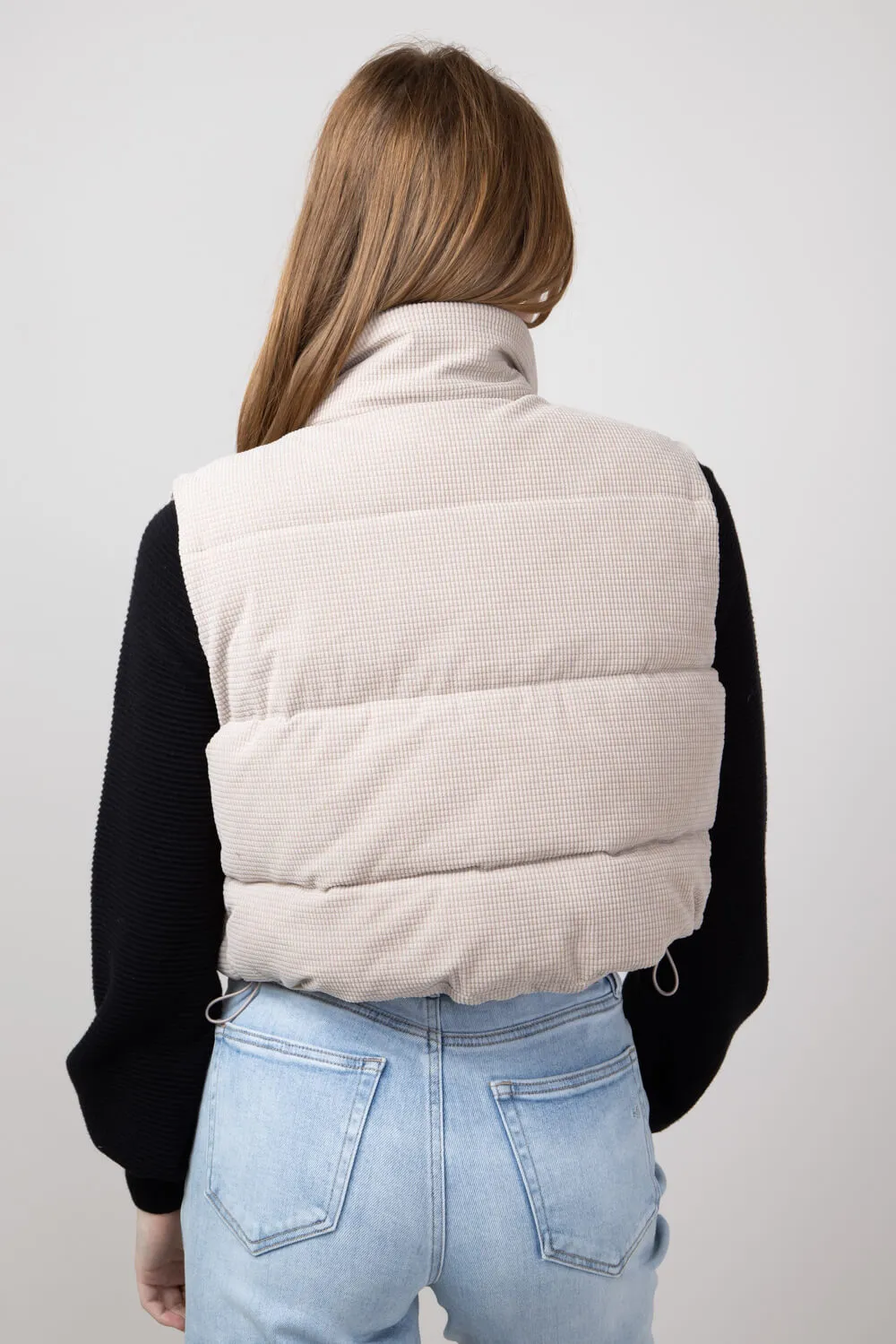 Waffle Corduroy Puffer Vest for Women in Atmosphere | 55252-ATMOSPHERE