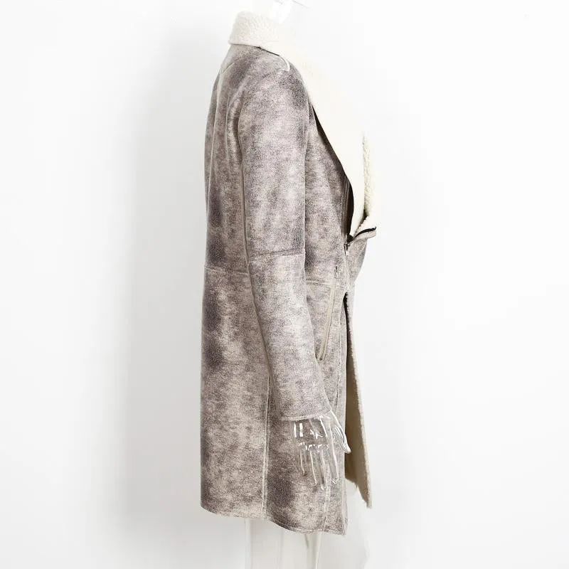 Women's Autumn & Winter Suede Lambs Wool Coat