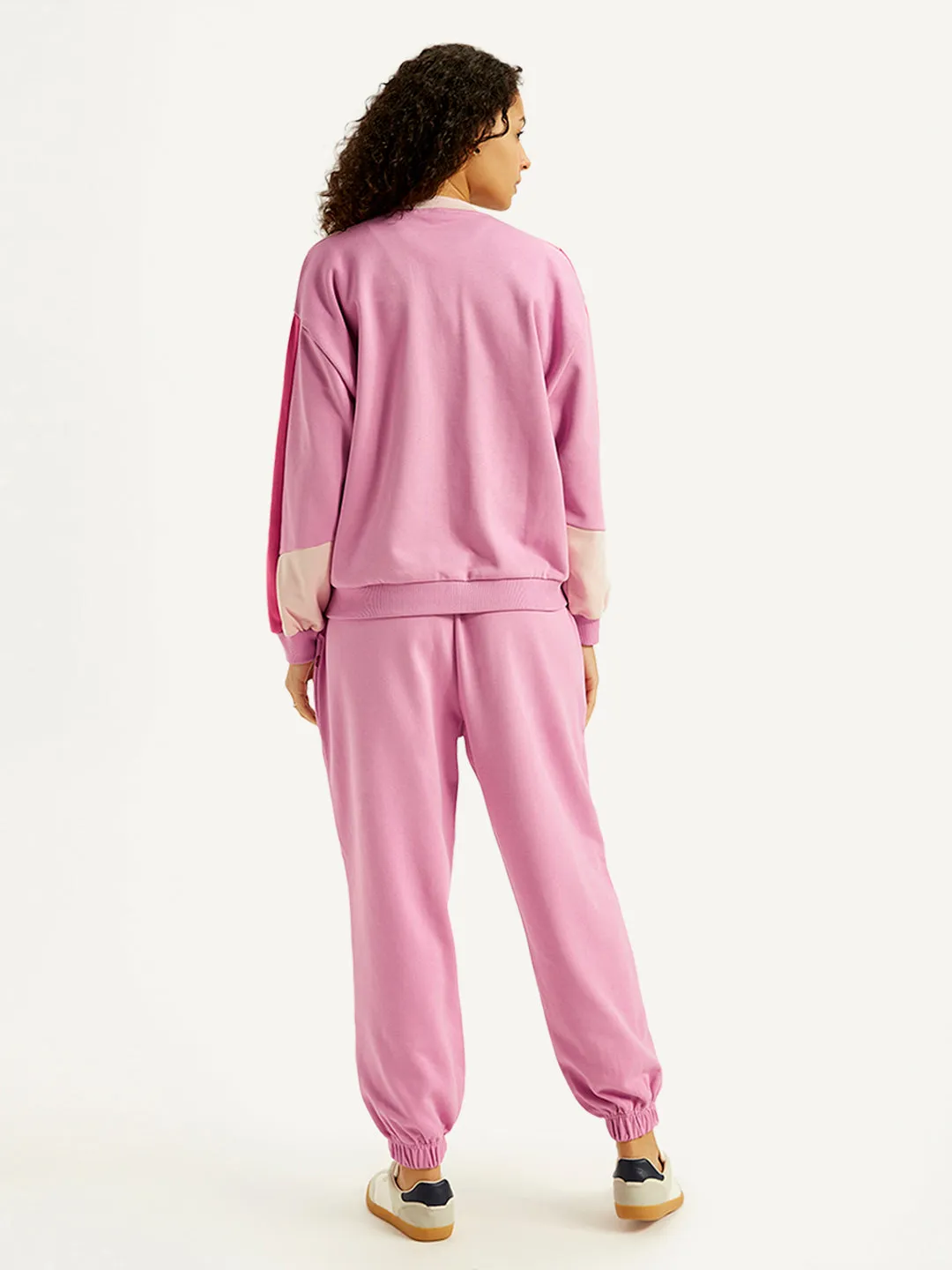 Women's Mid Rise Pink Joggers