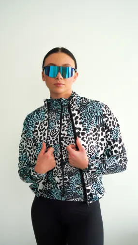 Women's Windbreaker Jacket- Snow Leopard