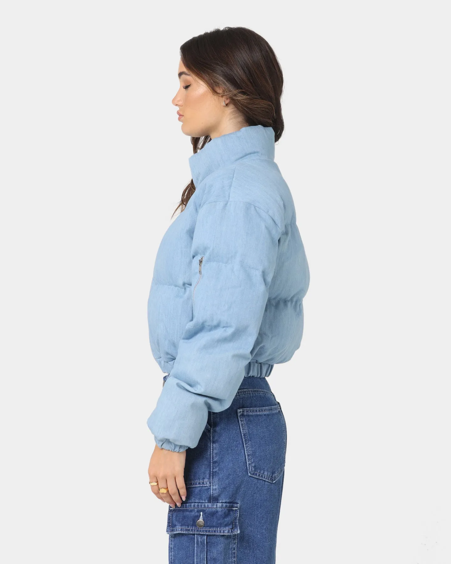 XXIII Women's Zelia Crop Denim Jacket Blue