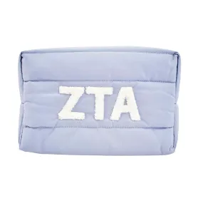 Zeta Tau Alpha Makeup Bag - Puffer Style with Sorority Letters