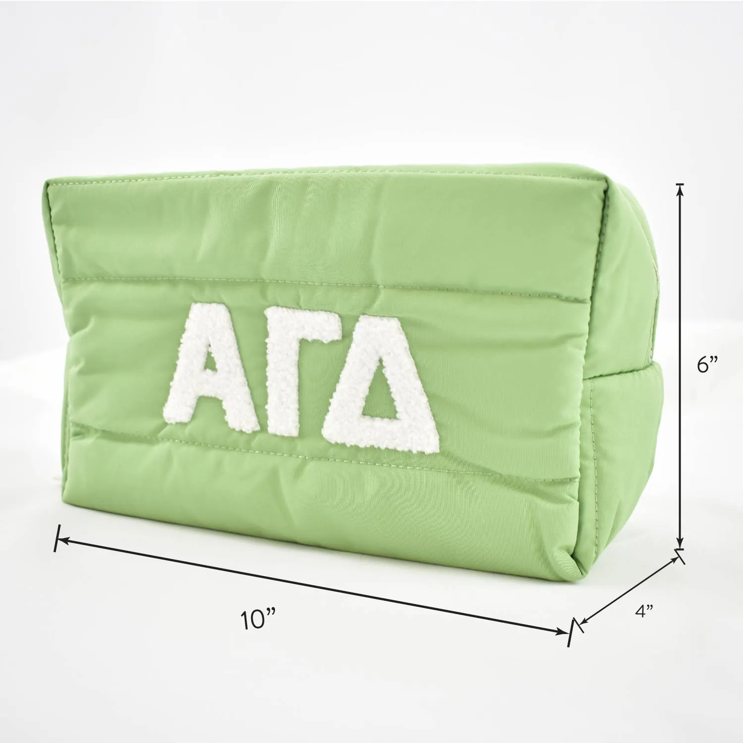 Zeta Tau Alpha Makeup Bag - Puffer Style with Sorority Letters